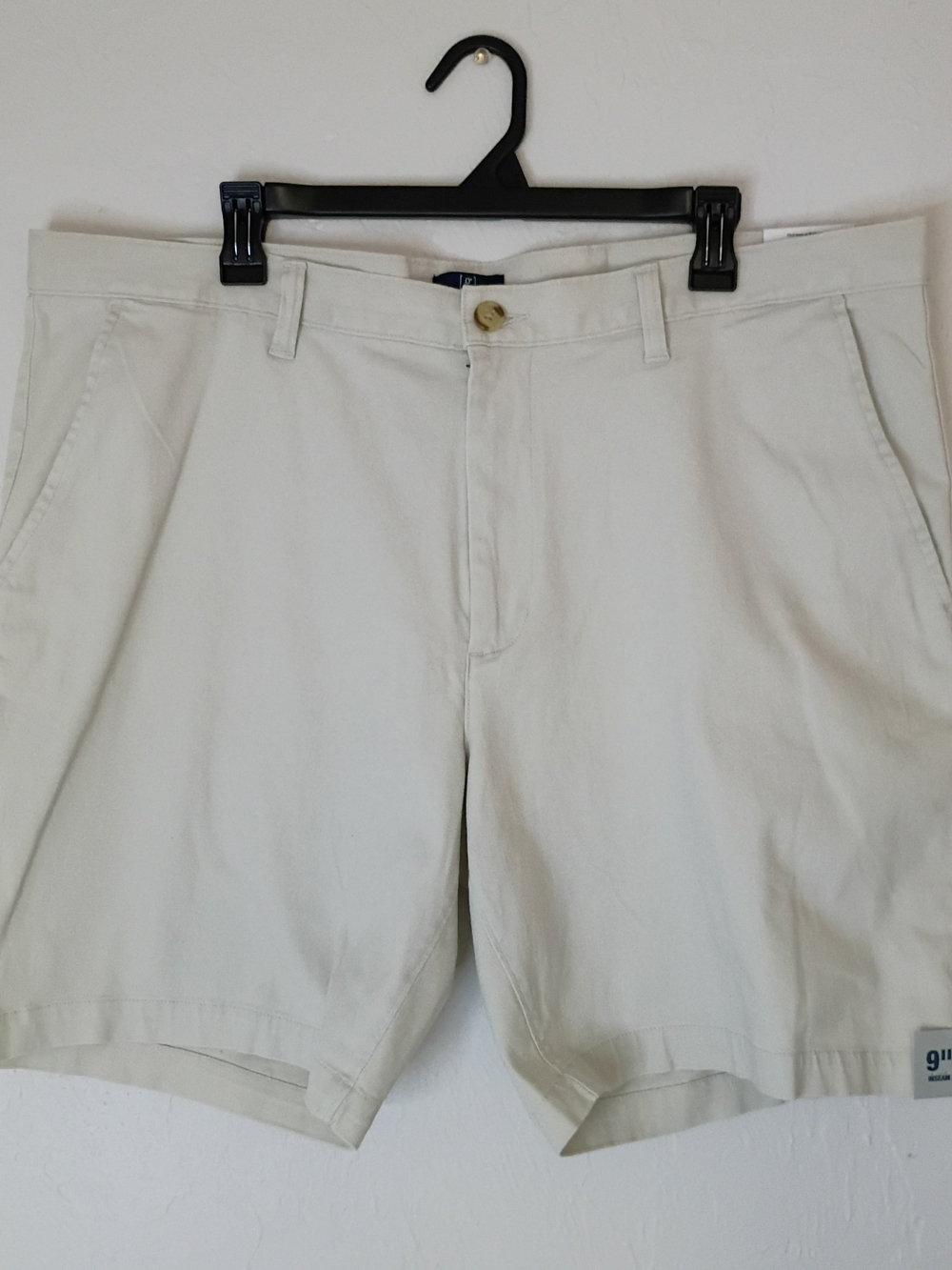 George Men's Cream Flat-Front Chino Shorts